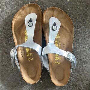 Birkenstock Metallic Silver Sandals